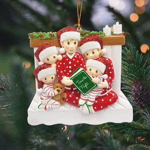 Story Time Family Ornament -  Personalized Handwritten Christmas Ornament