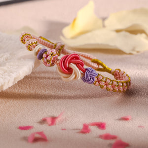 For Granddaughter - A LINK THAT CAN NEVER BE UNDONE Peach Blossom Knot Bracelet