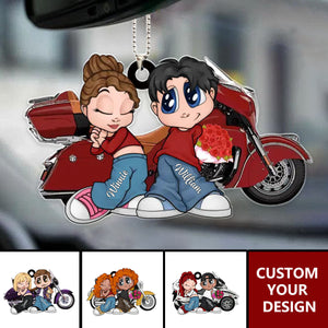 Y2K Couple Motorcycle Personalized Ornament