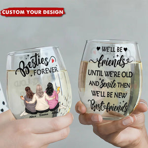 Countless Memories Our Friendship Is Endless Besties - Personalized Stemless Wine Glass