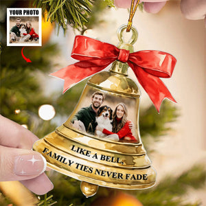 Family Ties Never Fade - Personalized Acrylic Photo Ornament