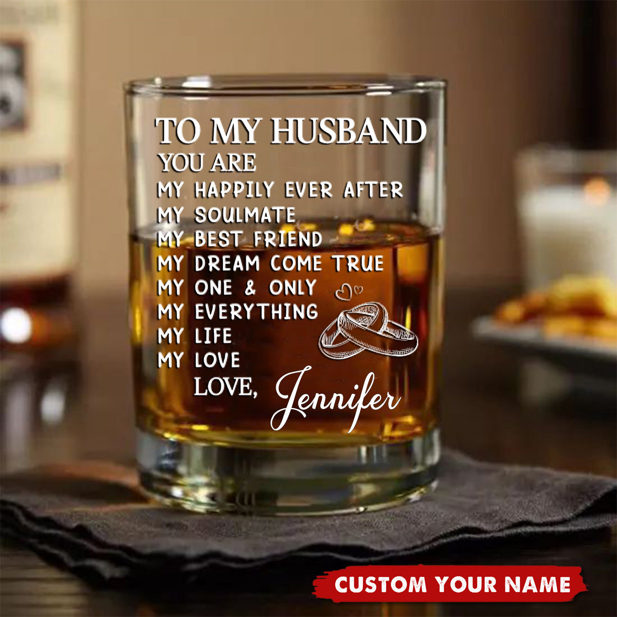 You Are My Happily Ever After - Couple Personalized Custom Whiskey Glass - Gift For Husband Wife, Anniversary