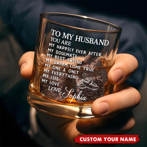 You Are My Happily Ever After - Couple Personalized Custom Whiskey Glass - Gift For Husband Wife, Anniversary