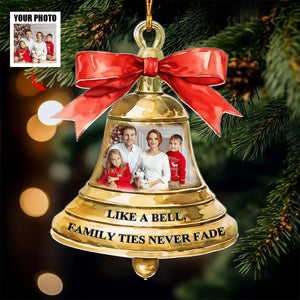 Family Ties Never Fade - Personalized Acrylic Photo Ornament