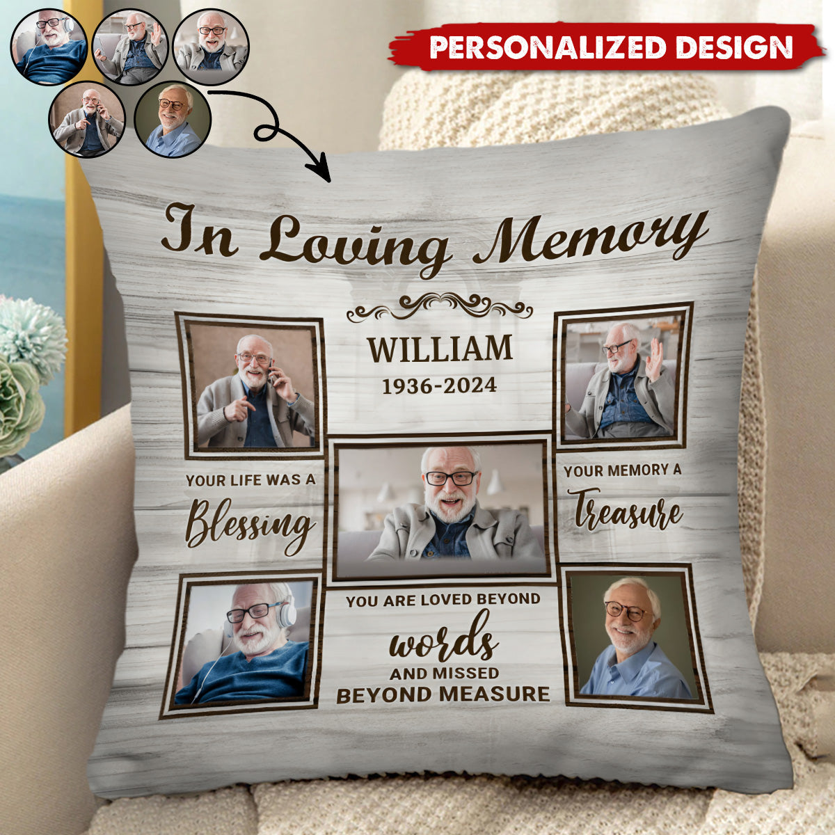 In Loving Memory - Personalized Memorial Pillow