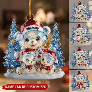 Bear Best Christmas Ever Personalized Sparkling Crystal Pattern Ornament