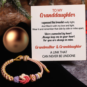 For Granddaughter - A LINK THAT CAN NEVER BE UNDONE Peach Blossom Knot Bracelet