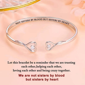 For Friend - Not Sisters By Blood But Sisters By Heart Heart Style Bracelet