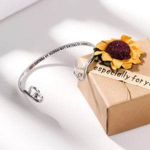 For Friend - Not Sisters By Blood But Sisters By Heart Heart Style Bracelet