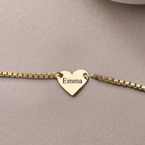 Heart To Heart Engraved Name Personalized Necklace, Gift For Family