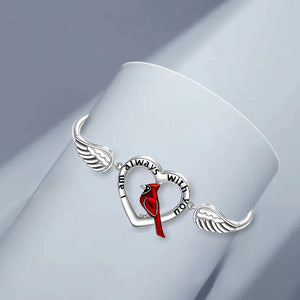 Red Cardinal I Am Always with You Memorial Bracelet