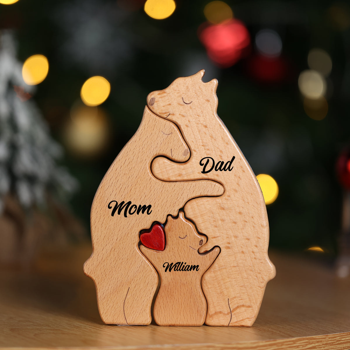 Mama Bear Personalized Wood Ornament