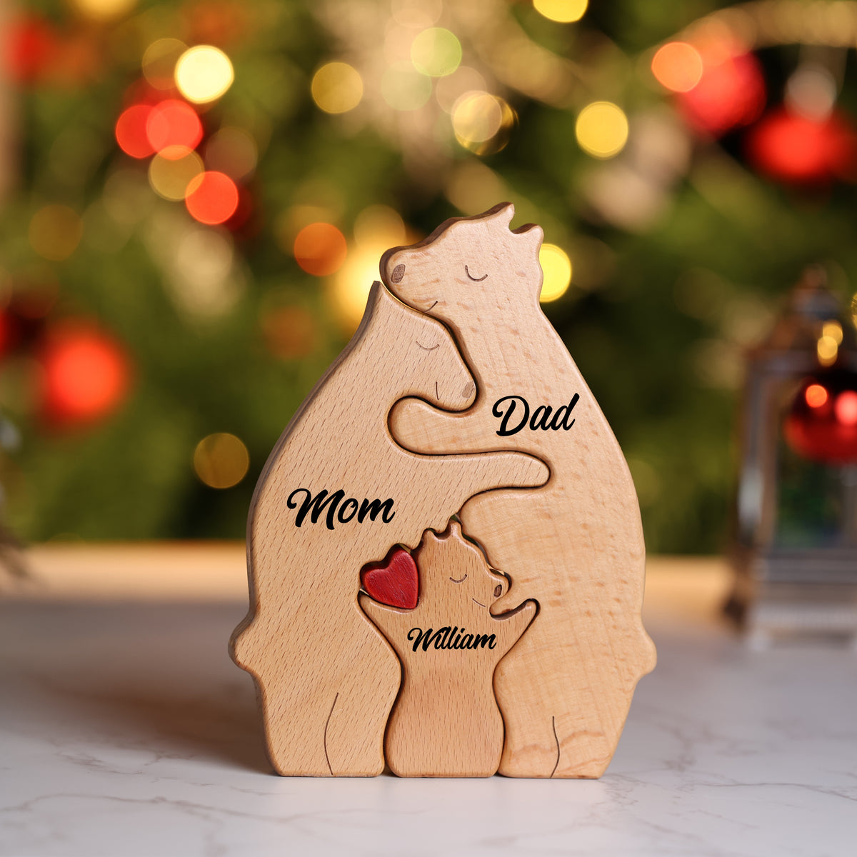 Mama Bear Wooden Christmas Ornament