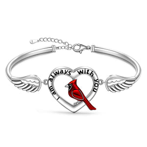 Red Cardinal I Am Always with You Memorial Bracelet