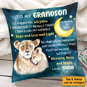 Gift For Grandson Lion Hug This Pillow