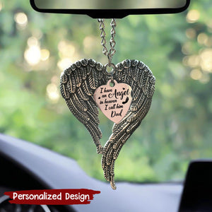 Personalized I Have an Angel in Heaven Wings Car Ornament