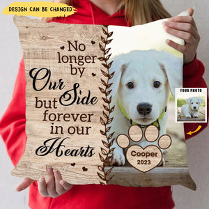 Custom Photo Memorial Personalized Pillow - No Longer By Our Side - Sympathy Gift For Pet Lovers