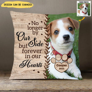 Custom Photo Memorial Personalized Pillow - No Longer By Our Side - Sympathy Gift For Pet Lovers