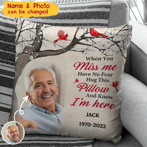 Custom Photo In My Dreams I See You - Memorial Personalized Custom Pillow - Sympathy Gift For Family Members