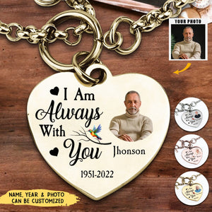 I Am Always With You - Personalized Photo Heart Bracelet