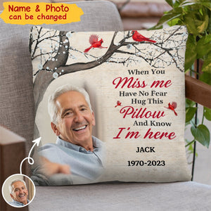 Custom Photo In My Dreams I See You - Memorial Personalized Custom Pillow - Sympathy Gift For Family Members