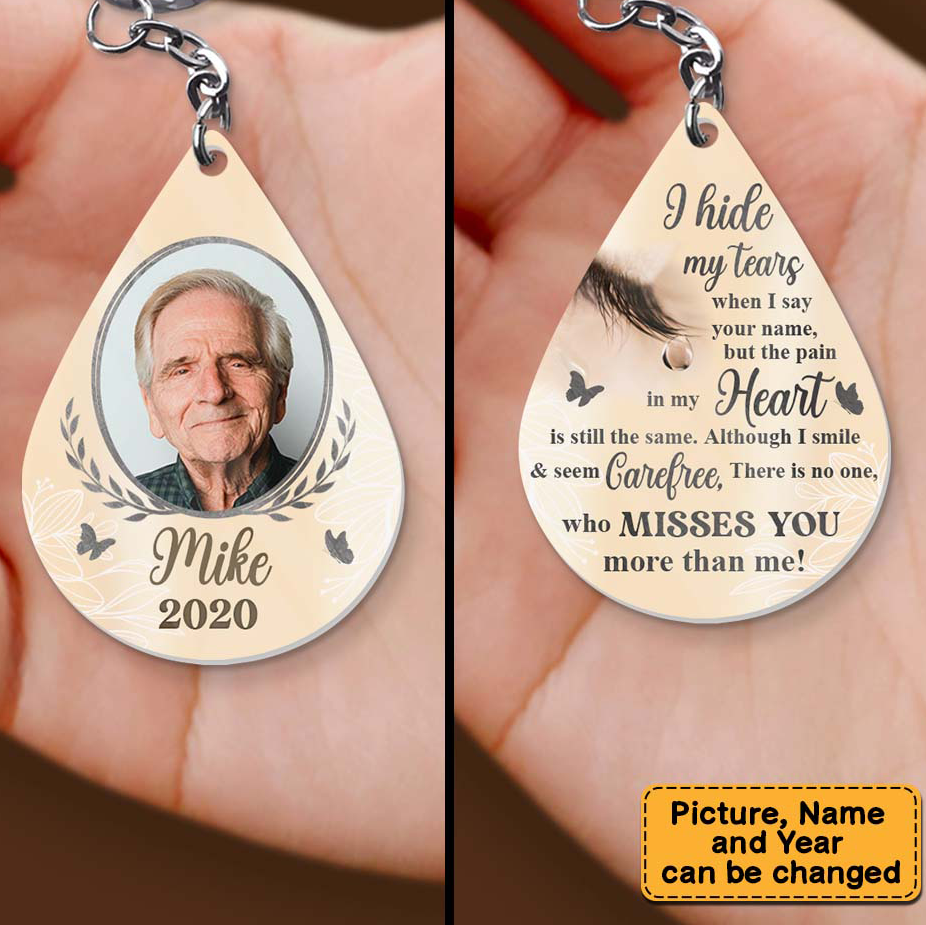 I Hide My Tears Personalized Keychain