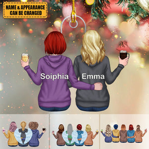 Personalized Sisters Besties Acrylic Christmas Ornament
