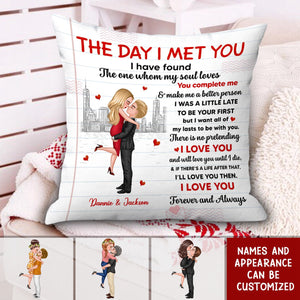 The Day I Met You - Occupation Couple Personalized Pillow, Valentine's Day Gift Idea For Couple