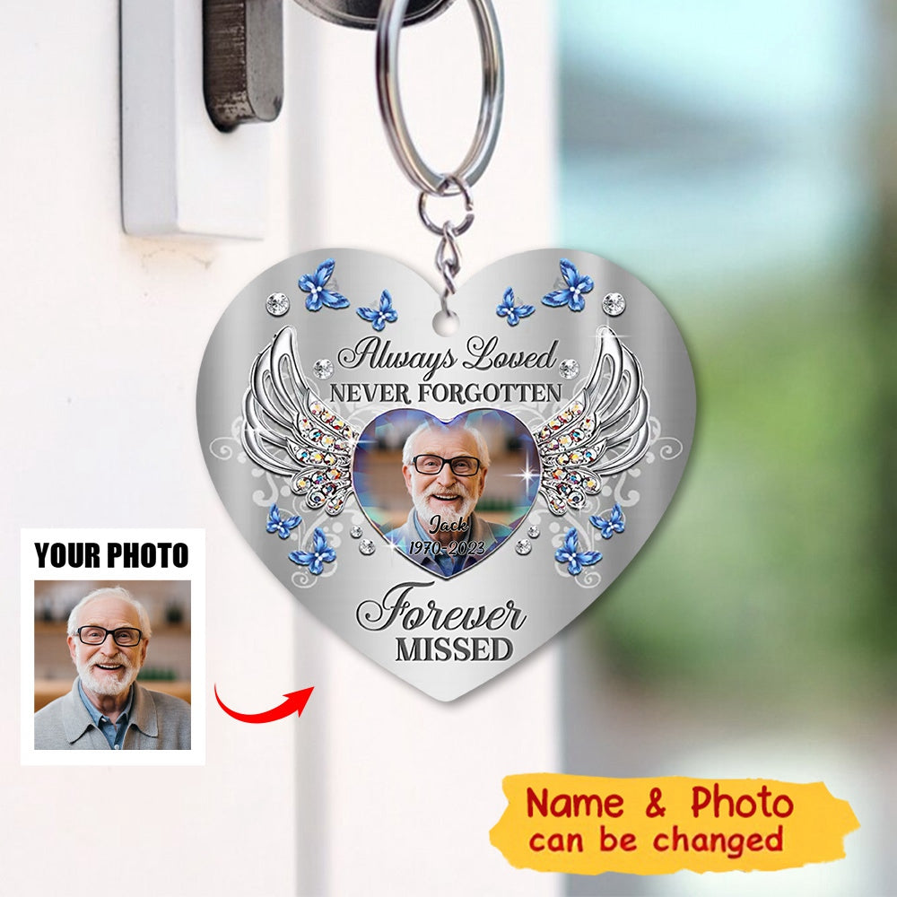 Personalized Memorial Photo Heart Acrylic Keychain - Memorial Gift Ide 