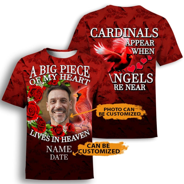 Personalized A Big Piece Of My Heart Cardinal Memorial Shirt