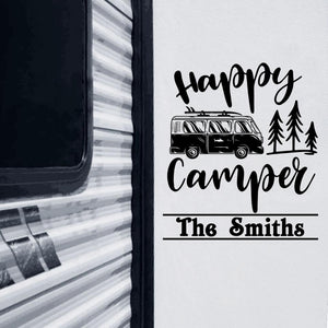 Personalized Happy Camper Decal