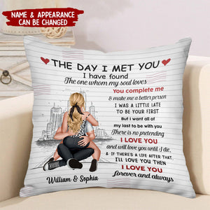 I Love You Forever And Always - Hugging Together Couple - Personalized Pillow