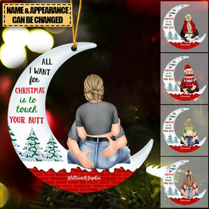 All I Want For Christmas Hugging Christmas Couple Personalized Ornament