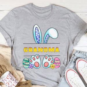 Cute Easter Bunny Grandma Auntie Mom Little Egg Kids Personalized T-shirt