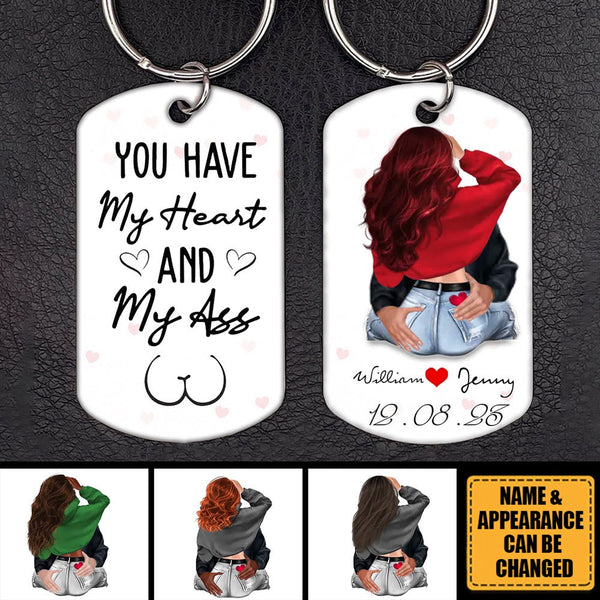 InterestPod You Have My Heart and My Ass - Personalized Keychain - Valentine Gift for Couple HA00