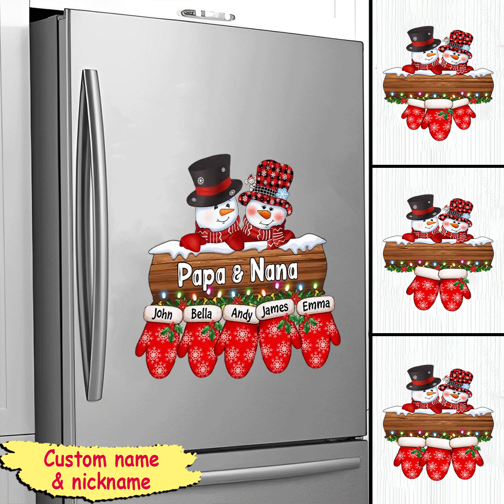 Christmas Papa And Mamaw Snowman Personalized Custom Decal Christmas