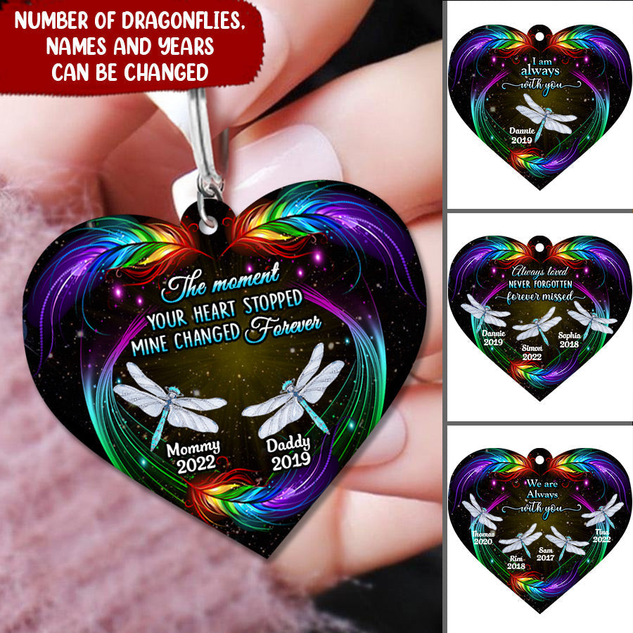 The Moment Your Heart Stopped Dragonfly Memorial Acrylic Keychain