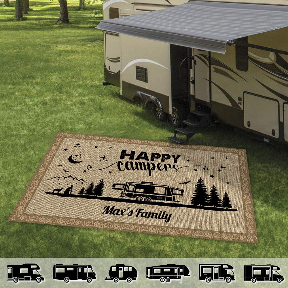 Personalized Camping Mat, Custom Camp Site Door Mat, Monogram