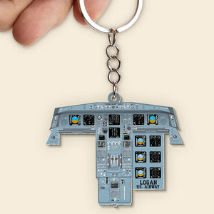 Personalized Plane Dashboard Keychain, Gift For Airplane Lovers